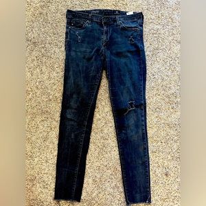 Adriando Goldschmied black skinny jeans distressed